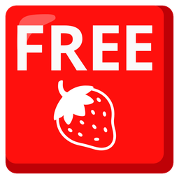 strawberry and FREE button