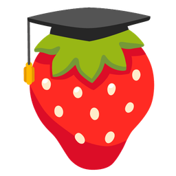 strawberry and graduation cap