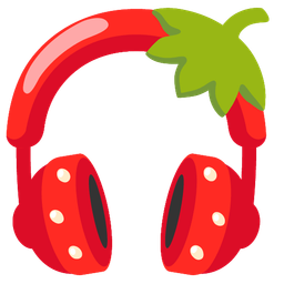 strawberry and headphone