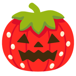 strawberry and jack-o-lantern