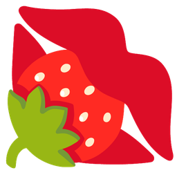 strawberry and kiss mark
