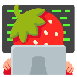 strawberry and laptop