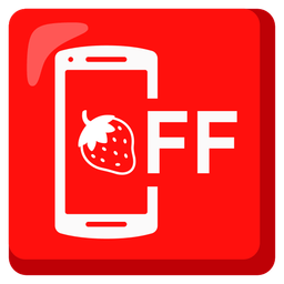 strawberry and mobile phone off