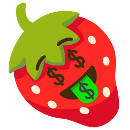 Strawberry and Money-mouth face