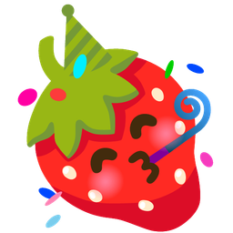 strawberry and partying face