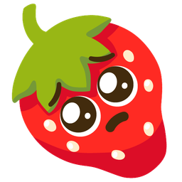 strawberry and pleading face