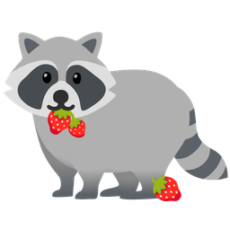 strawberry and raccoon