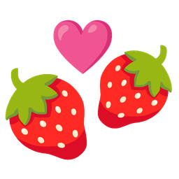 strawberry and revolving hearts