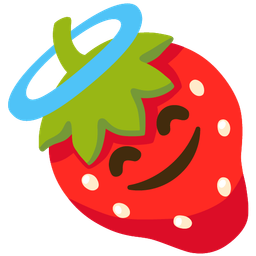 Strawberry and Smiling face with halo