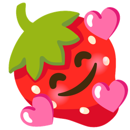 Strawberry and Smiling face with hearts