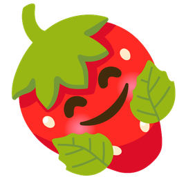 Strawberry and Smiling face with open hands