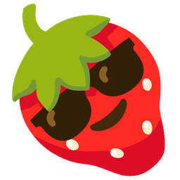 strawberry and smiling face with sunglasses