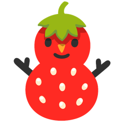 strawberry and snowman without snow