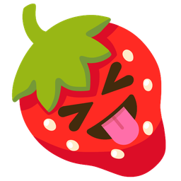 Strawberry and Squinting face with tongue