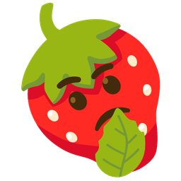 strawberry and thinking face