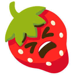 strawberry and tired face