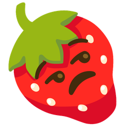 strawberry and unamused face