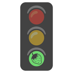 strawberry and vertical traffic light