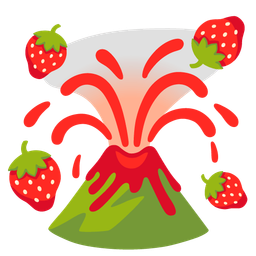strawberry and volcano