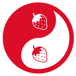 strawberry and yin yang