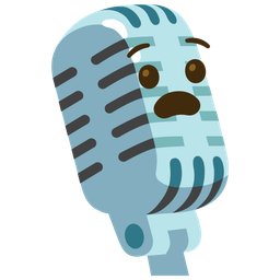 studio microphone and anguished face