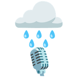 studio microphone and cloud with rain