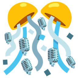 studio microphone and confetti ball