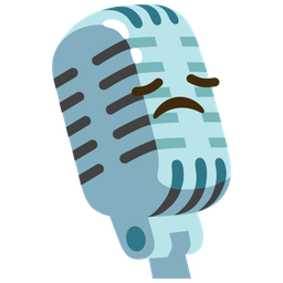 studio microphone and disappointed face