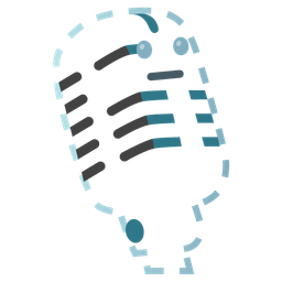 studio microphone and dotted line face
