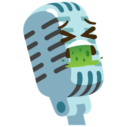 studio microphone and face vomiting