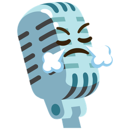 studio microphone and face with steam from nose
