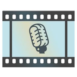 studio microphone and film frames