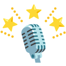 studio microphone and glowing star