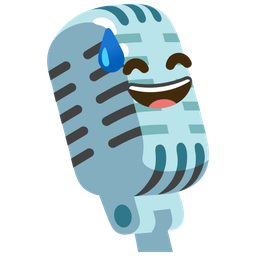 Studio microphone and Grinning face with sweat