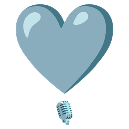 studio microphone and heart exclamation