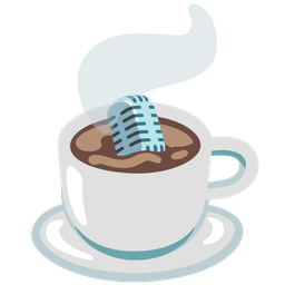 studio microphone and hot beverage