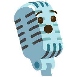 studio microphone and hushed face