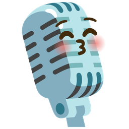 Studio microphone and Kissing face with closed eyes