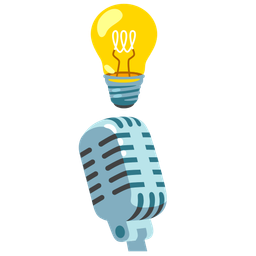 studio microphone and light bulb