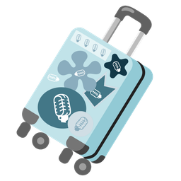 studio microphone and luggage