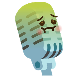 studio microphone and nauseated face