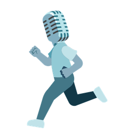 studio microphone and running shoe