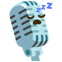 studio microphone and sleeping face