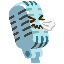 studio microphone and sneezing face