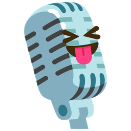 Studio microphone and Squinting face with tongue