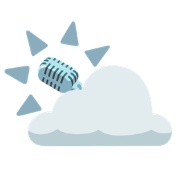 studio microphone and sun behind cloud