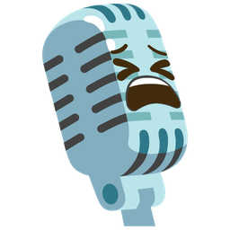 studio microphone and tired face