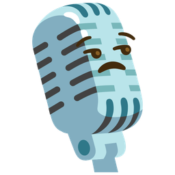 studio microphone and unamused face