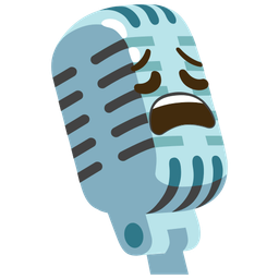 studio microphone and weary face