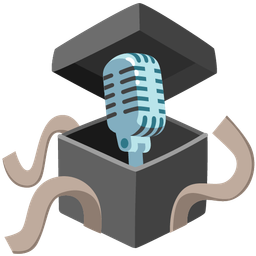 studio microphone and wrapped gift